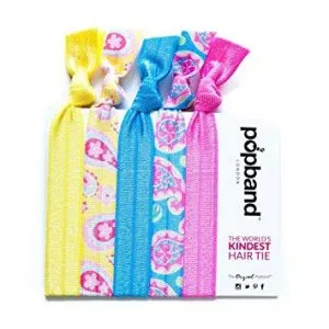 POPBAND HAIR TIES- PAISLEY PINK
