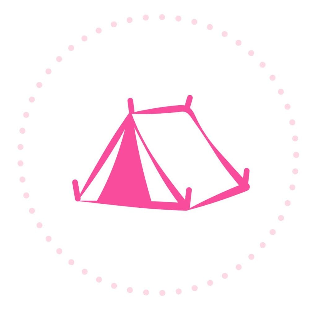Glamping sleepover birthday party setup with luxury tents, kids spa party styling and girls glam experience