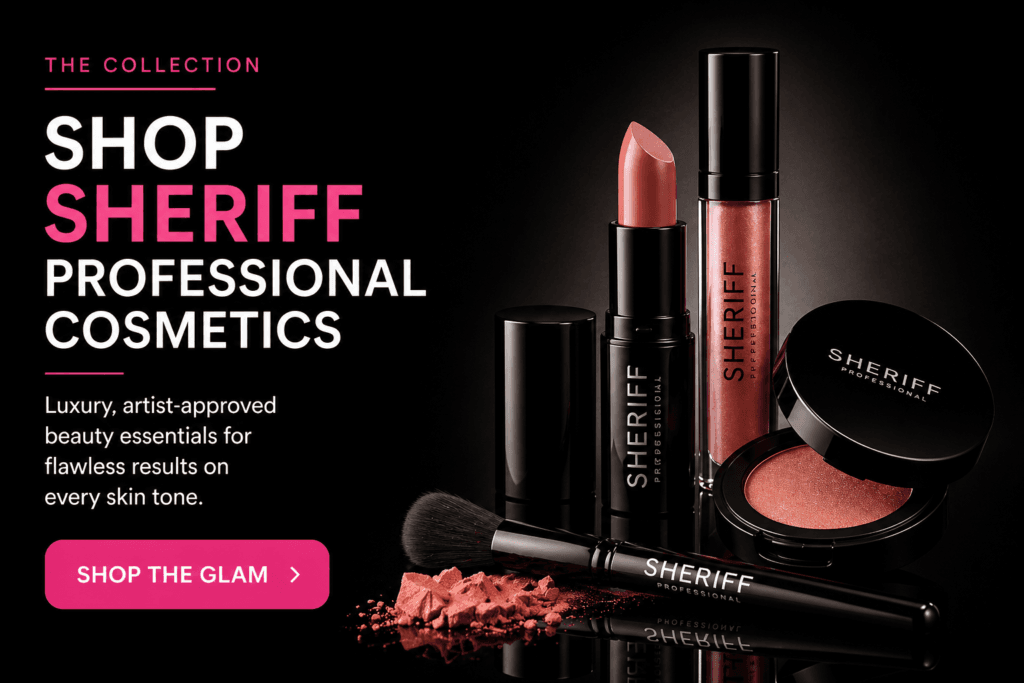 Luxury makeup products Canada, Sheriff Professional Cosmetics lipstick, lip gloss and face powder high-end beauty brand Winnipeg