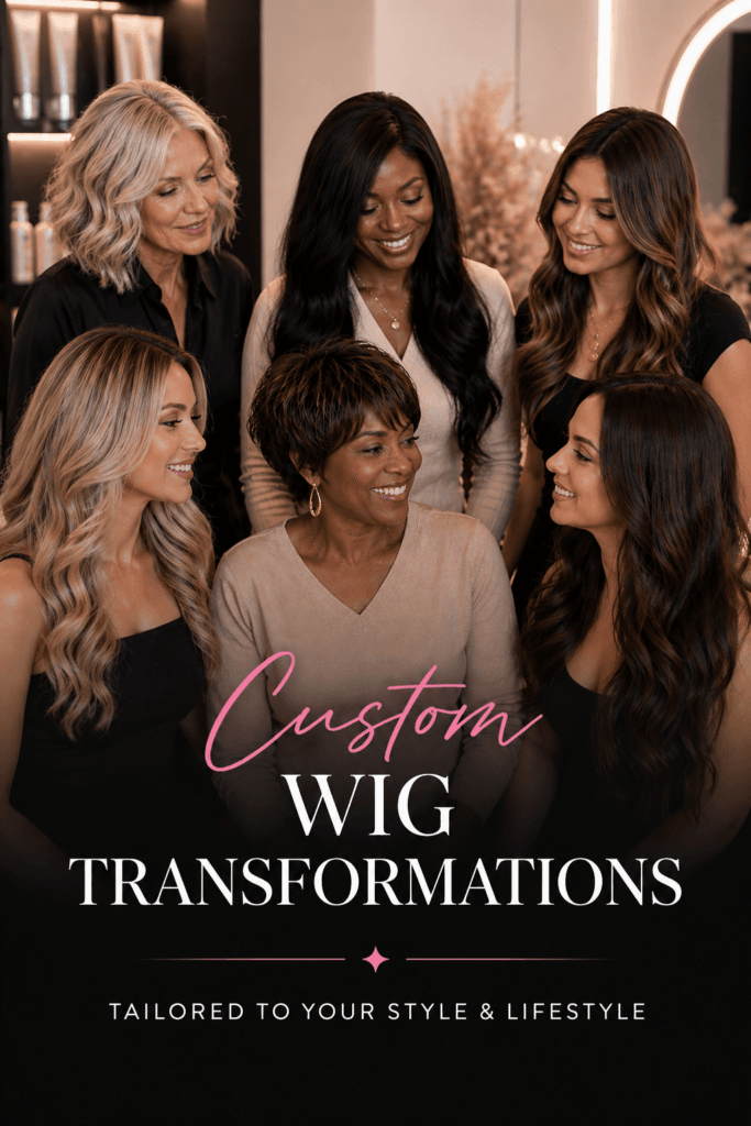 custom wig transformation Winnipeg human hair wig before and after natural looking wigs The Beauty Box by Sheriff