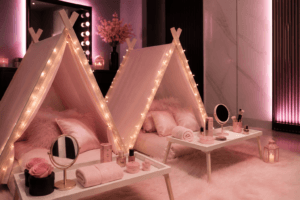 glamping sleep over party tents  the beauty box by sheriff glam go round